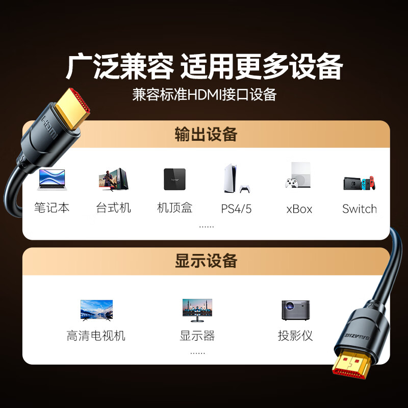 Shanze HDMI cable engineering grade 4K digital high-definition cable 15 meters 3D video cable laptop set-top box TV monitor projector data connection cable 150SH8