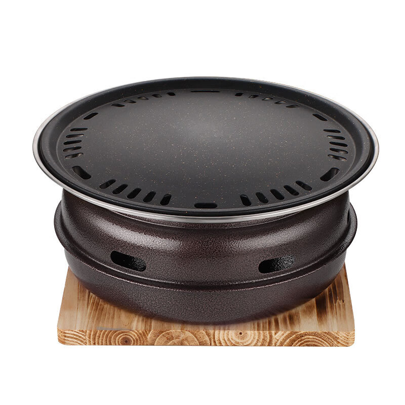 Fat Donglai's same dual-purpose oven commercial Korean barbecue stove outdoor tea-making barbecue stove charcoal charcoal fire high-quality large oven round stove + net + plate