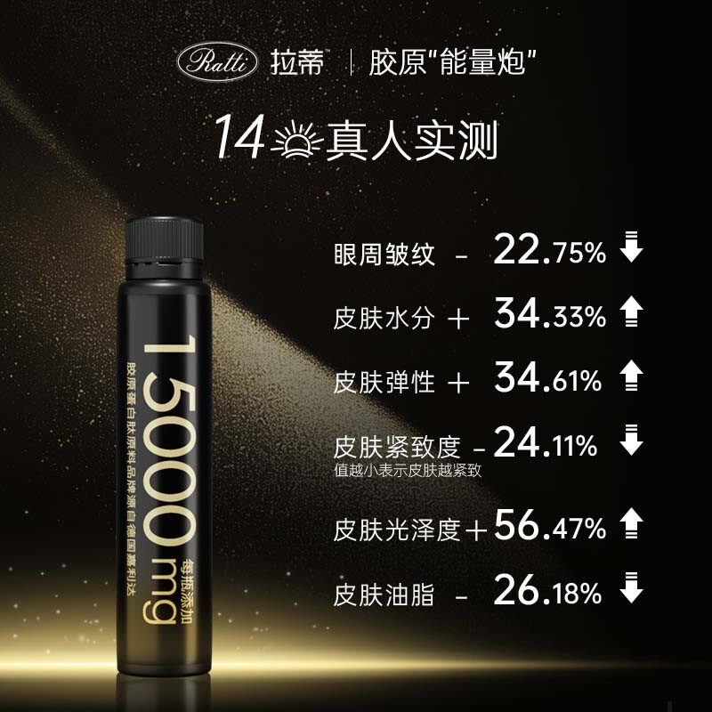 RATTI Hua Shao same style RATTI RATTI gold top side ear pqq collagen peptide drink oral liquid single month pack