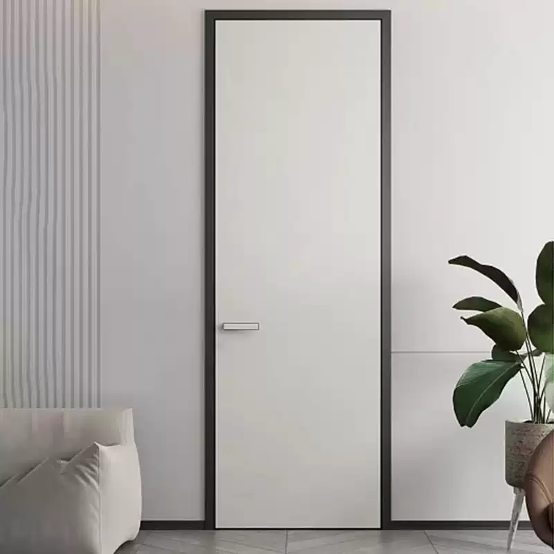 Pupan extremely narrow frame aluminum wooden door high-end home decoration cream style exterior flat interior opening paint-free bedroom door indoor all-aluminum room can be upgraded according to different usage scenarios