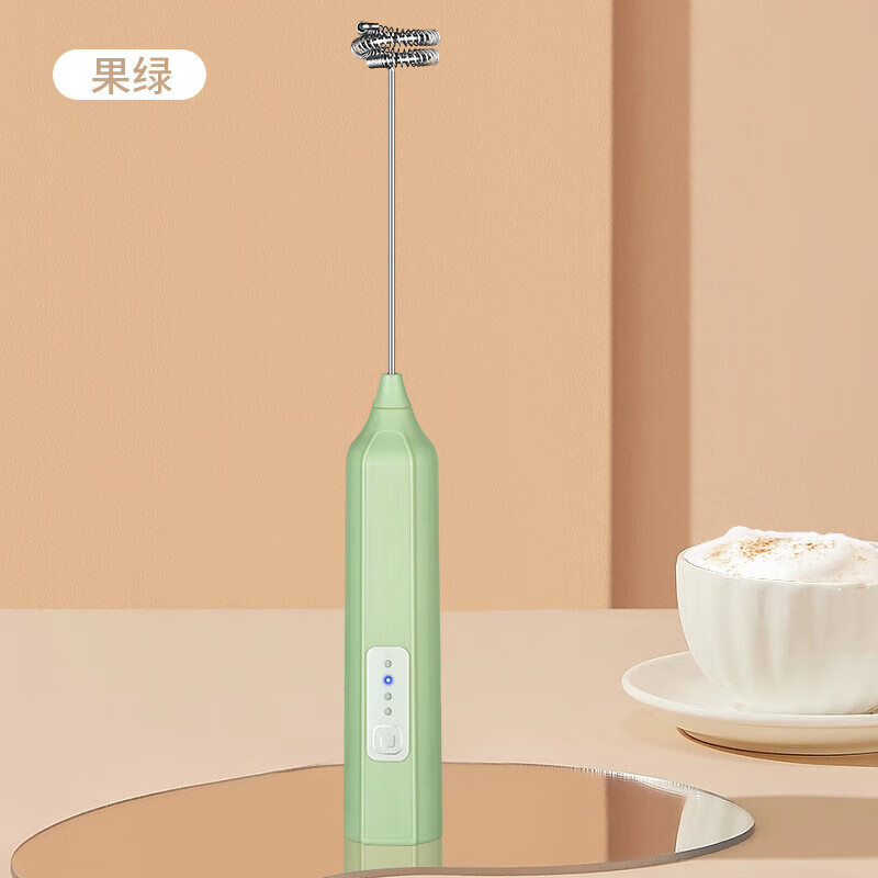 Egg beater electric household milk frother food supplement automatic mixer cream whipper coffee frother milk yellow three-speed speed regulation/double spring 304 mixing head