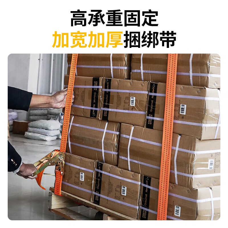 Jiuqiangu truck rope tightener cargo strapping truck cargo tightening strap rope tensioner trailer rope ratchet brake rope with tensioner + webbing + hook 2.5CM*6 meters