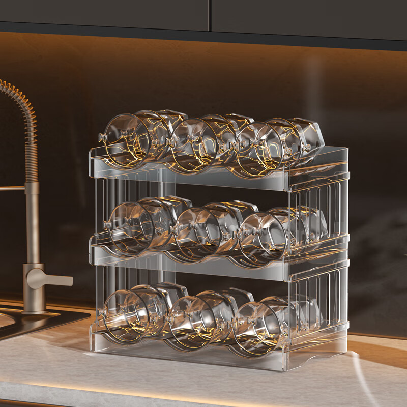 Added cup storage rack desktop water cup teacup thermos cup storage rack large capacity sideboard storage rack