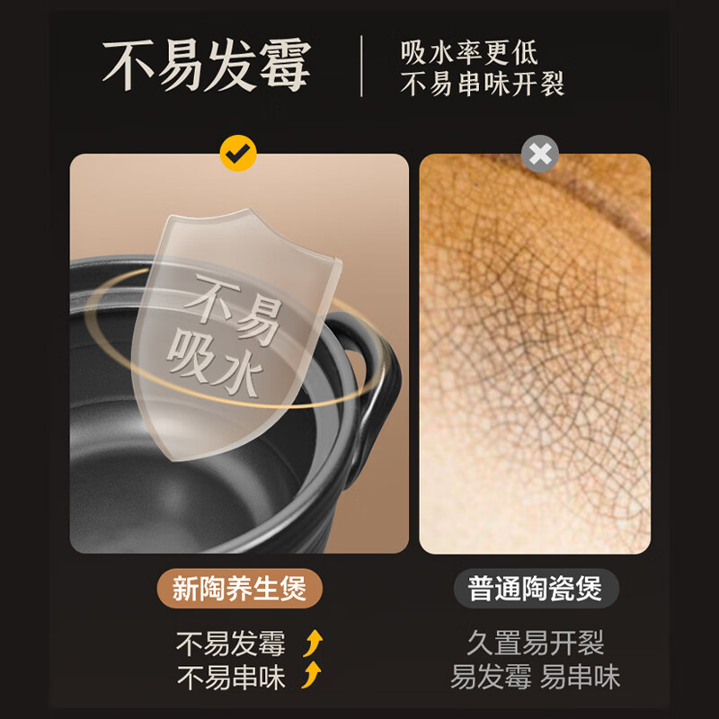 SUPOR casserole 3.0L ceramic pot large capacity soup stew pot clay pot rice gas stove open flame special EB30ATT02