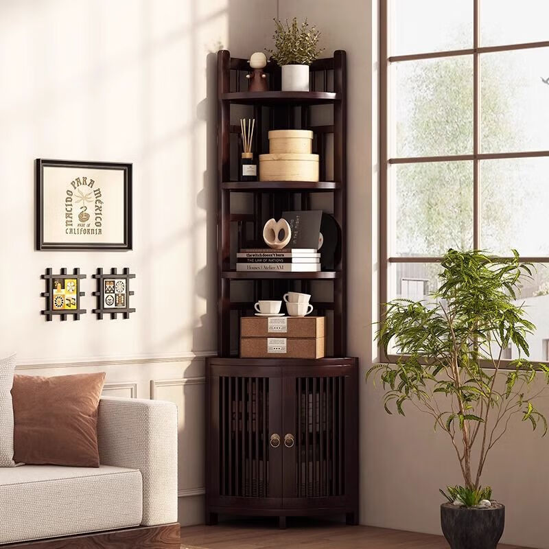 Craftsman decorative corner cabinet corner cabinet household multi-layer corner cabinet wall cabinet wine cabinet bedroom multi-functional storage shelf bookshelf corner cabinet upgraded bold version three-layer doorless version