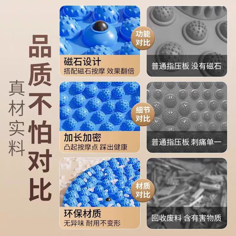 BIBK German acupressure board super jogging special foot massage foot pad to dredge meridians in situ toe pressure board indoor blue diameter 58cm upgraded 5 magnets/deep massage thickened and hardened
