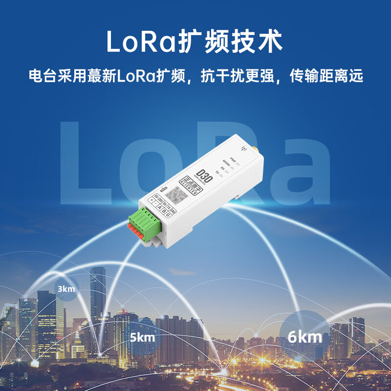Punctual Atomic LoRa DTU data transmission radio module D30 serial port wireless relay network small size rail type D30 (485 version) + 433M small pepper antenna 3db