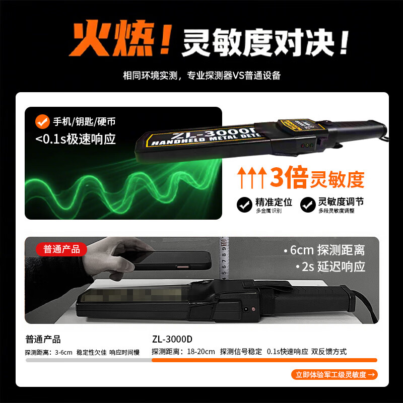 Zhuolin Technology Metal Detector Handheld High-precision School Exam Detection Mobile Phone Hospital Scanning Tool Security Inspection Detector