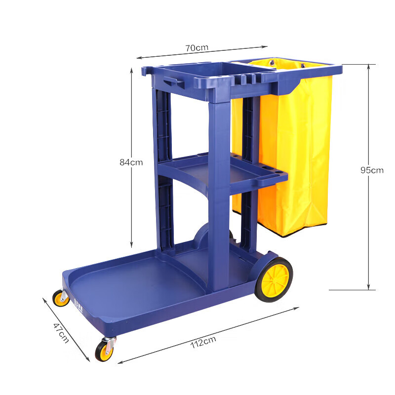 Cleaning cart multi-functional cleaning trolley hotel room special tool cart property linen hygiene cart thickened blue thickened without cover