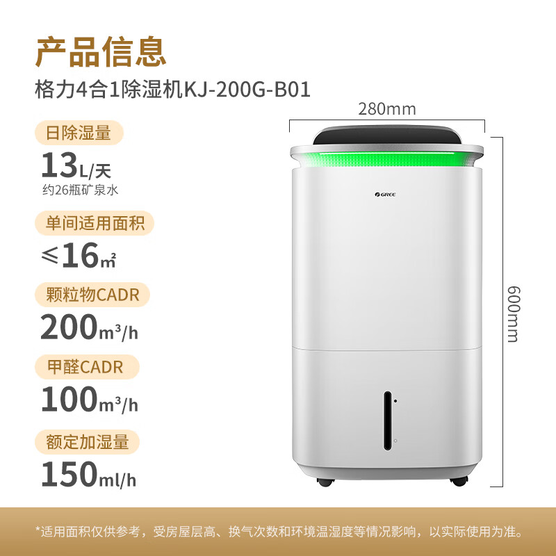 GREE Cube four-in-one home dehumidifier/humidifier/air purifier formaldehyde removal/dryer rainy season dehumidifier APP intelligent control KJ200G-B01