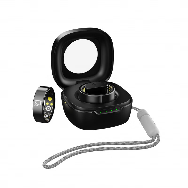 HABEN non-invasive blood sugar ring, new NFC for Huawei, Xiaomi, Samsung and Apple, suitable for health monitoring blood pressure, heart rate and blood oxygen smart ring, ceramic black technology smart ring, standard titanium gold color, free charging compartment, No. 7, finger circumference about 52mm-58mm