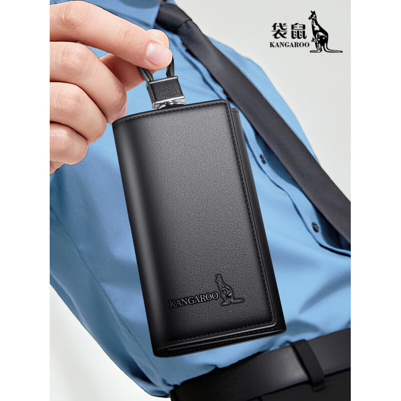 Kangaroo Key Bag Men's Genuine Leather 2025 New Multifunctional Cowhide Key Storage Bag Coin Purse Card Holder Integrated Style 1