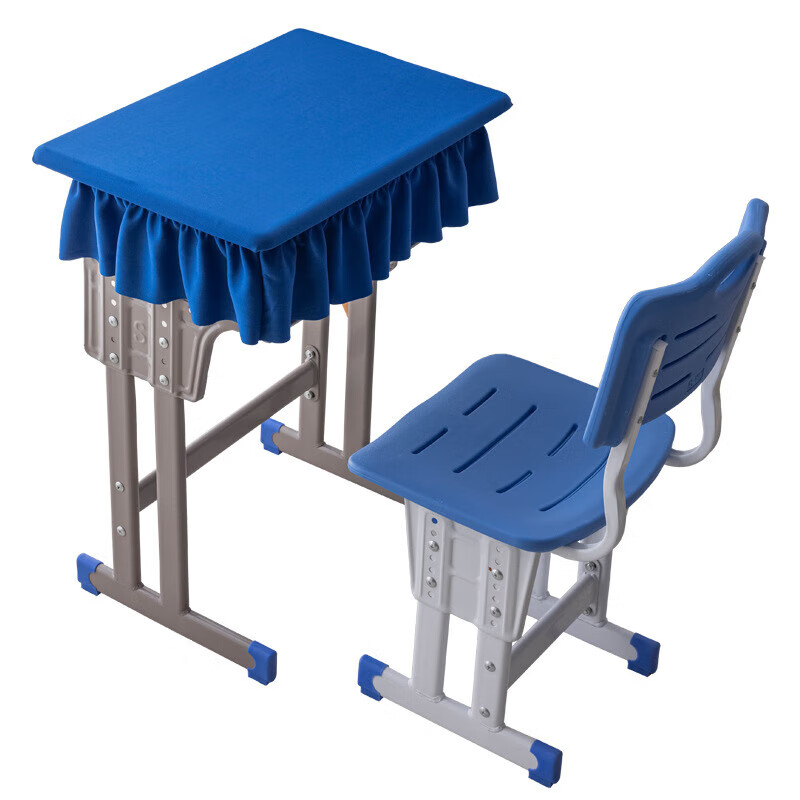 Primary and secondary school student desk cover 40x60 classroom waterproof tablecloth table cover sky blue school desk study desk cover royal blue/thick anti-wrinkle cloth type B three-sided skirt/40x60cm waterproof/fitable