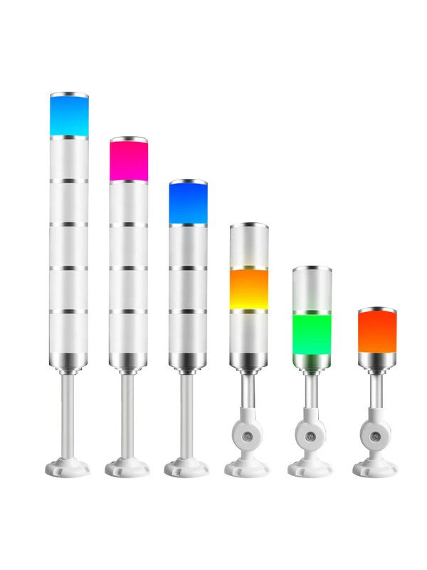 Jiujia LED three-color warning light alarm indicator signal light buzzer two-color equipment multi-layer warning light 24V single layer red-curved arm