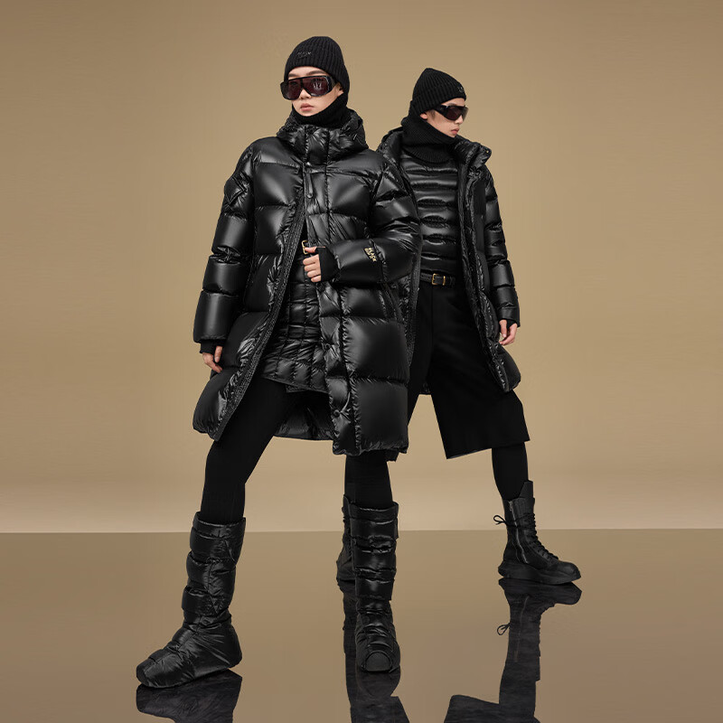 Govan Lu Yuxiao Black Gold Goose Down Jacket Pioneer 5.0 Six-Gate Uniform Style for Men and Women 25 Years New Puff Down Jacket Black M