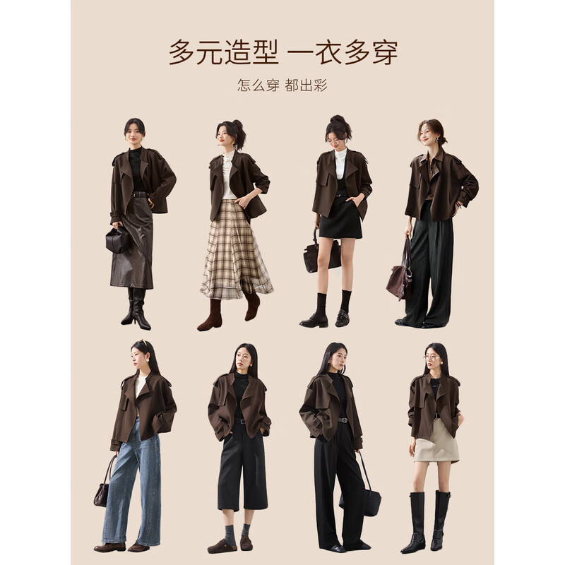 Mohan Yimei Warm and Fashionable Windbreaker 2025 Autumn New Style Relaxed Old Money Short Profile Lapel Jacket