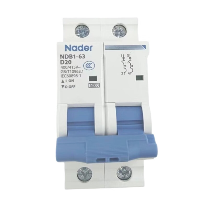 Nader circuit breaker NDB1-63D type Liangxin air switch household 1P 2P miniature circuit breaker 3P 4P 10A 3P+N