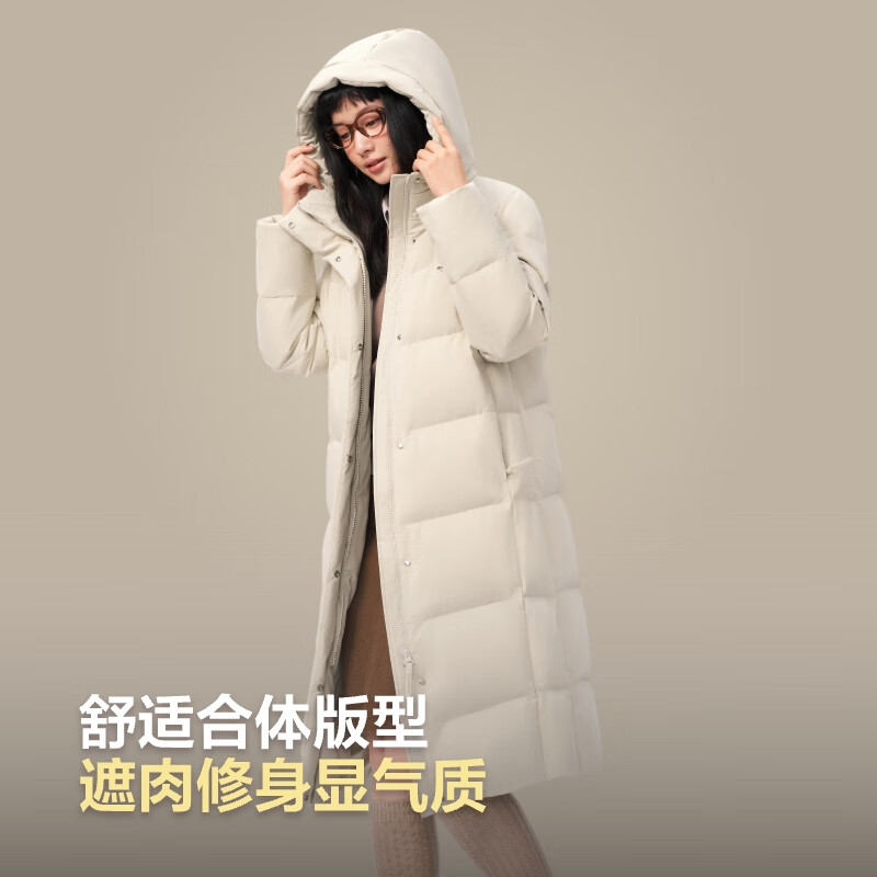 Bosideng 25 Years Winter Down Jacket 90 Down Women's Slim Extra Long Casual Thickened Hooded Stand Collar Jacket