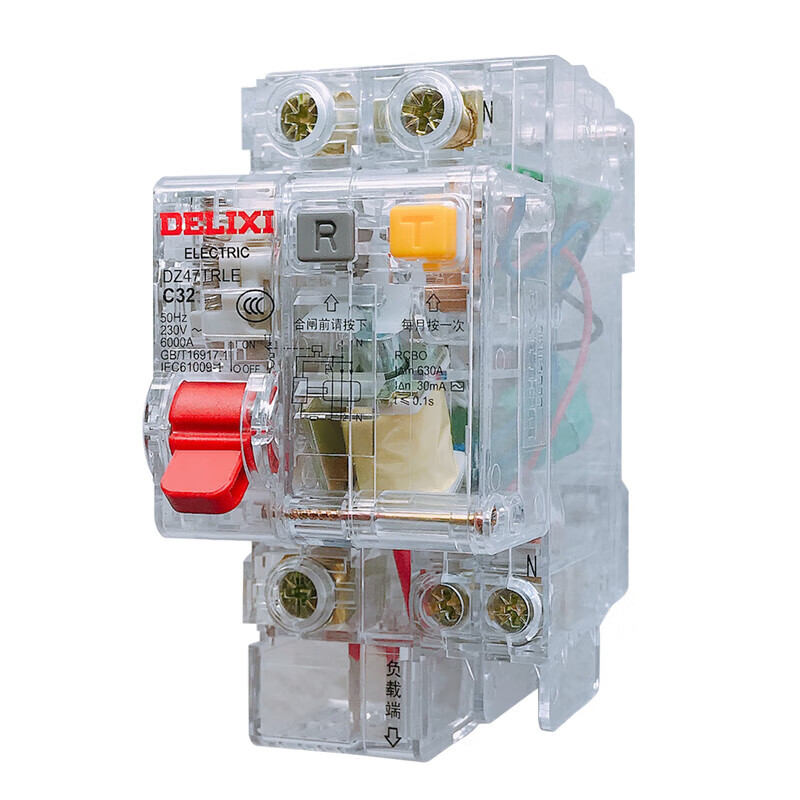 Delixi DZ47TRLE transparent leakage protector 1P+N 2P3P3P+N 4P circuit breaker 15ma30ma 2P 30ma commonly used 16A
