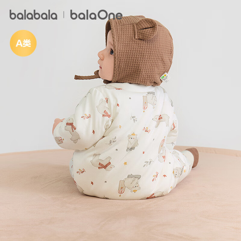 Balabala children's clothing jumpsuit newborn 2025 new winter crawler clothes thickened male and female infant clothes 208425133202