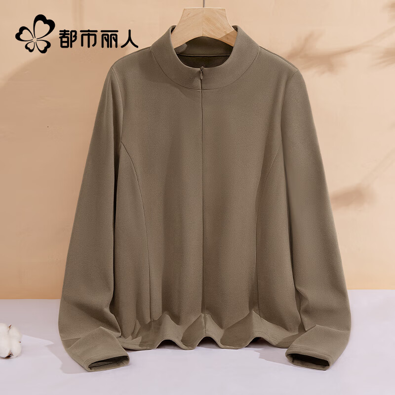 Urban Beauty thickened velvet bottoming shirt for women 2025 new autumn and winter inner half zipper small casual versatile warm top