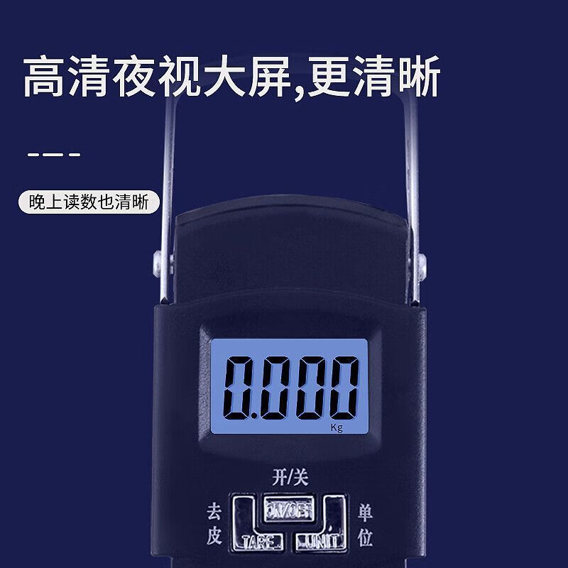 High-precision portable electronic scale small portable household mini fish scale hand luggage express spring hook small scale exclusive dual-core sensor 2nd generation weighing 102J-