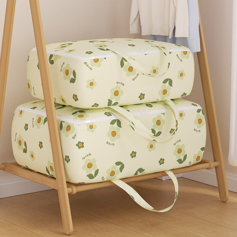 Quilt bag storage bag luggage bag moving express clothes large packing bag quilt special extra large capacity wear-resistant 60*30*48cm large capacity beige flowers