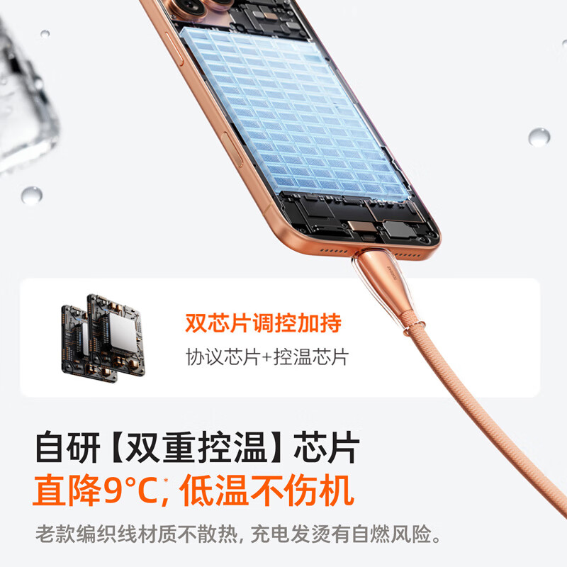 Turas data cable gold interface | more durable Apple 17 charging cable iphone 16 promax fast charging cable type-c braided cable PD60W mobile phone ipad tablet 15 dual TypeC 1.2 meters ice transparent white top new product special for Apple 17-15