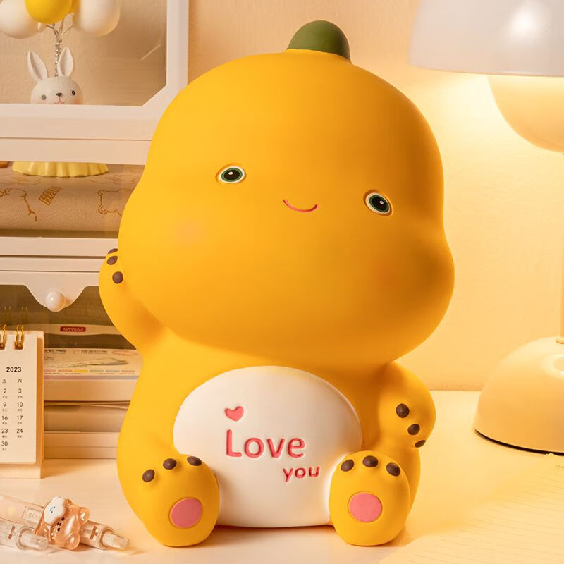 IXJSN Xiaolong piggy bank 2025 new style children's boys and girls can only enter and not get out adult large-capacity savings coin jar ornaments genuine tilted head Xiaolong yellow small size