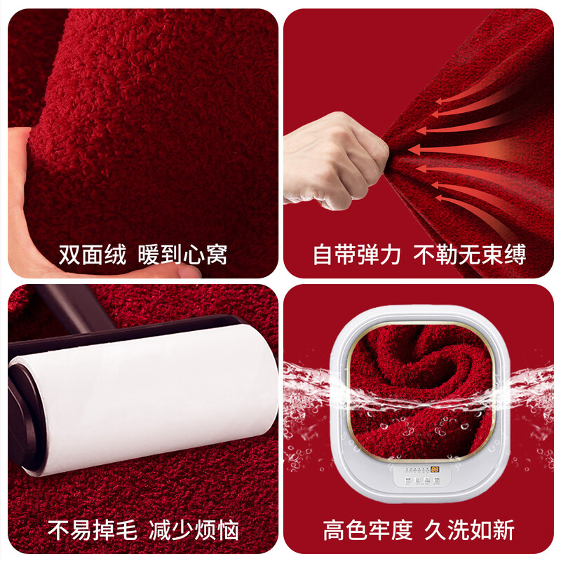 Langsha zodiac year couple pajamas autumn and winter men and women long-sleeved new year red half-velvet wedding home wear set for the year of the horse