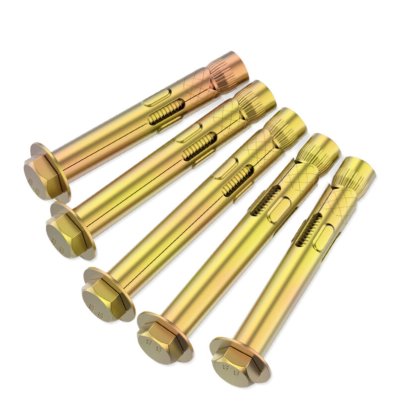 Jinggong (JINGGONG) national standard external hexagonal expansion screws, extended internal expansion bolts, iron implosion, built-in floor pull-expansion expansion, national standard M8*60 (5 pieces), punch 10mm