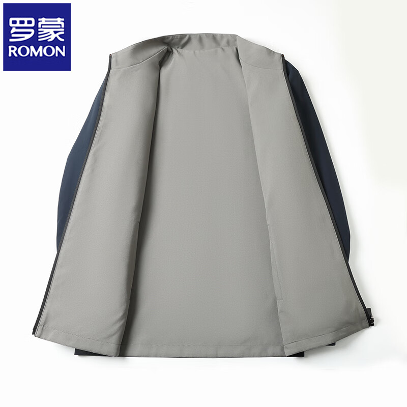 Romon Reversible Men's Business Casual Jacket Spring and Autumn New Work Clothes Fashionable Versatile Executive Jacket Men Khaki Stand Collar L (175) 120-140 Jin