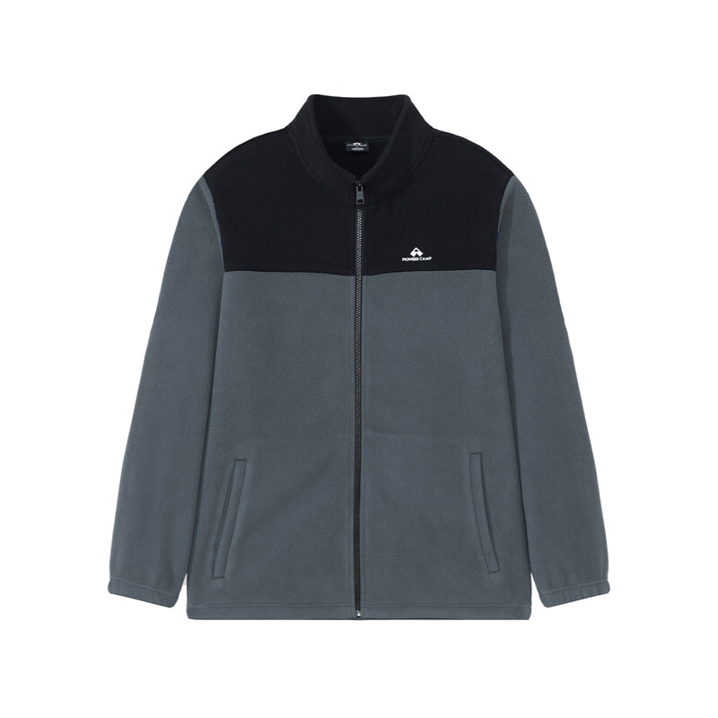 Pathfinder Contrast Color Splicing Men's Fleece Jacket Spring and Autumn New Polar Fleece Warm Top Trendy Brand Stand Collar Cardigan