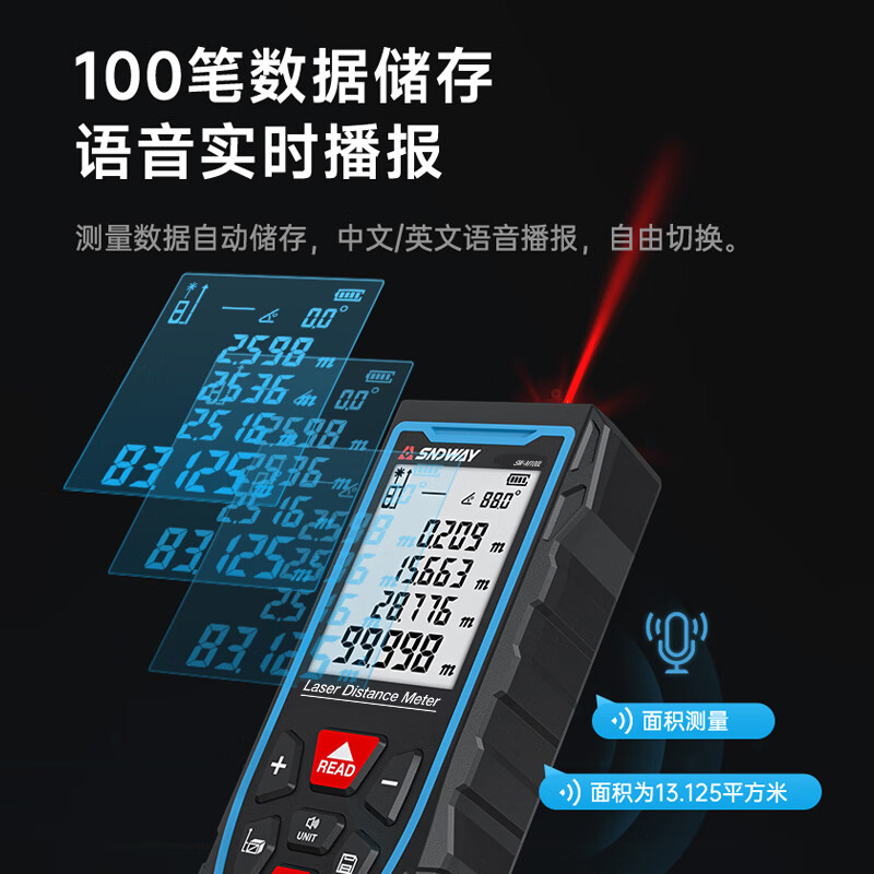 Shendawei laser rangefinder high-precision infrared cross projection line horizontal electronic measuring ruler measuring room instrument SW-M100L