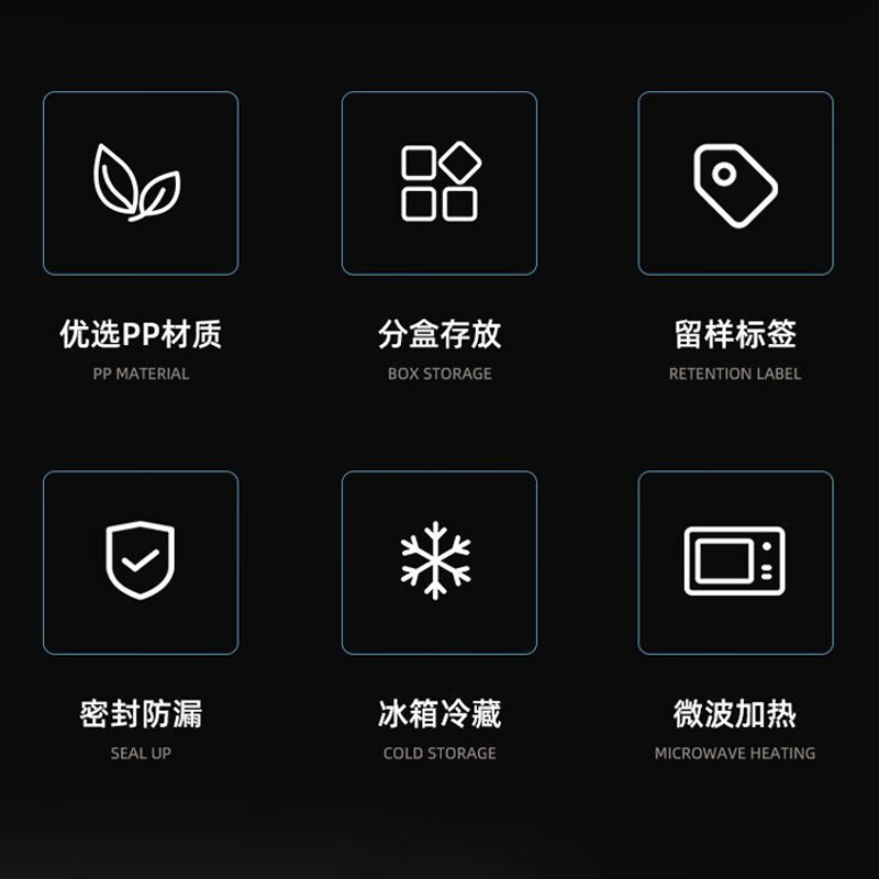 Furmantu sample box canteen kindergarten school hotel pp fresh-keeping material sampling box 4 boxes