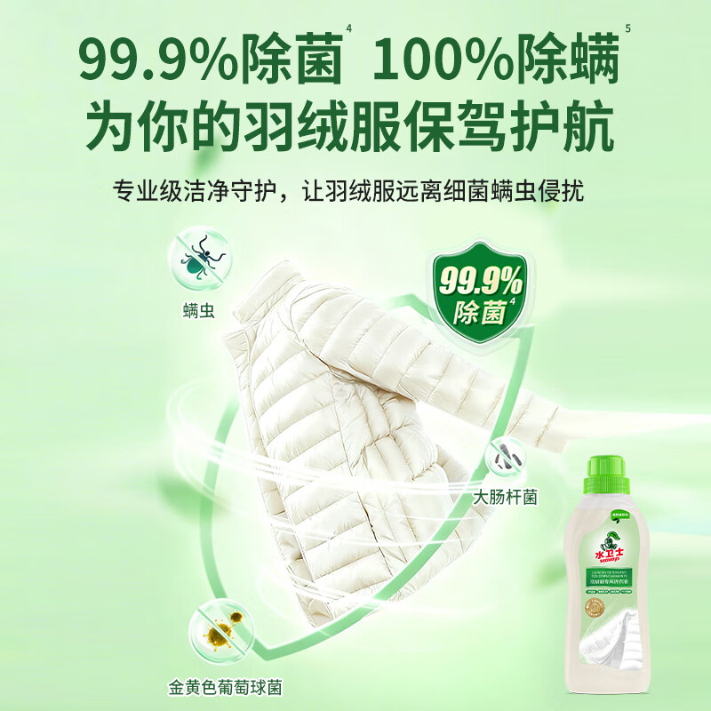 Water Guard Down Jacket Fluffy Detergent 400g*1 bottle Laundry Detergent Down Jacket Cleaning, Yellowing, Stains, Oil and Whitening