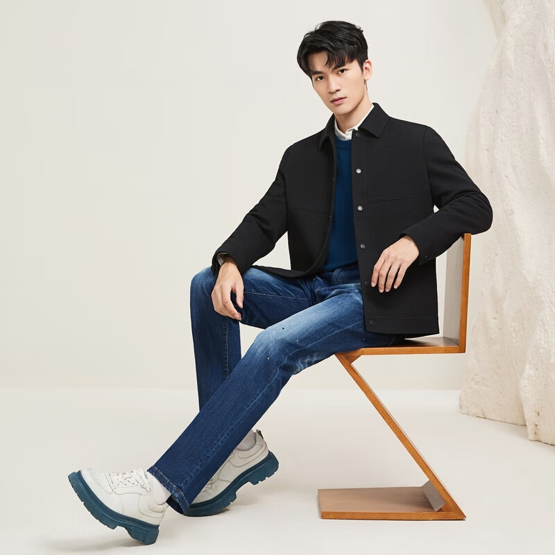 SEVEN Modal Textured Jacket Men's 2025 Autumn and Winter Lapel Casual Youth Jacket