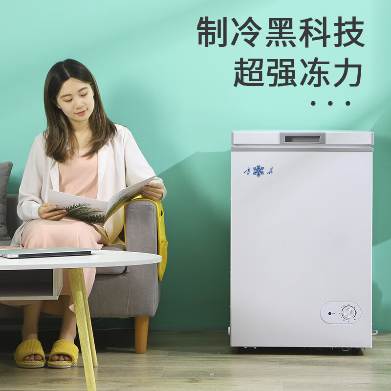 Snowflake first-class energy-saving small freezer household large-capacity commercial refrigeration and freezing small energy-saving micro-frost mini freezer 148L first-class energy efficiency/ten-year warranty/copper tube micro-frost 148L