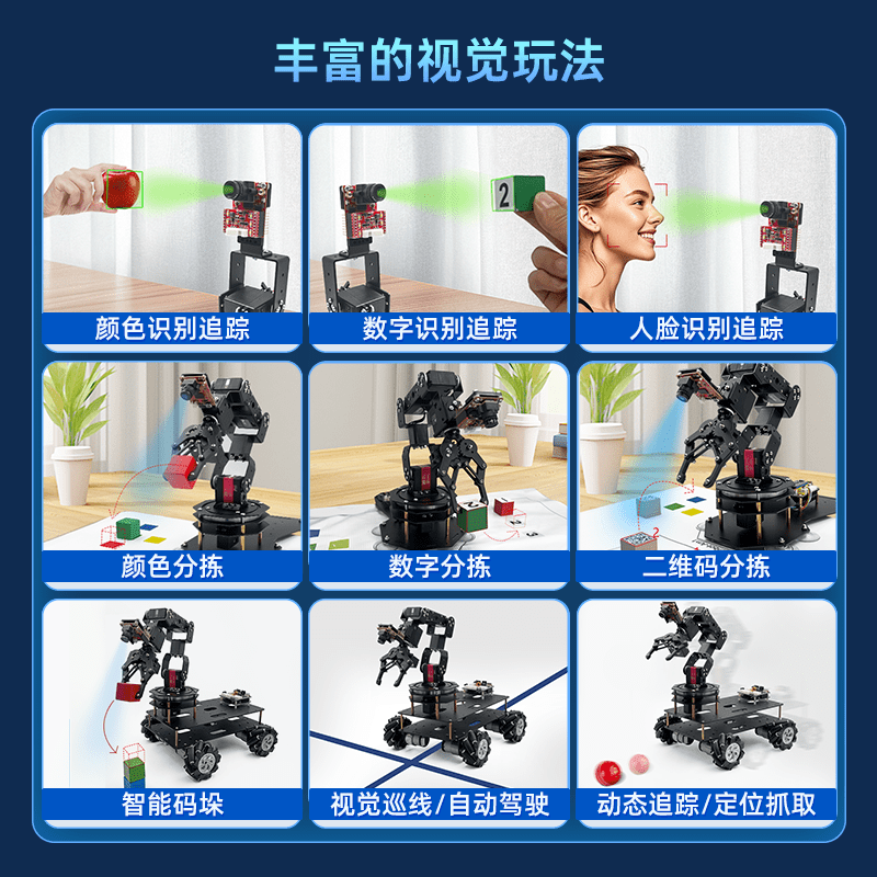 Open source OpenMV4 H7Plus smart vision camera module PTZ tracking robot arm follows python MV4_H7_Plus_+L-shaped bracket_(complimentary supporting information)