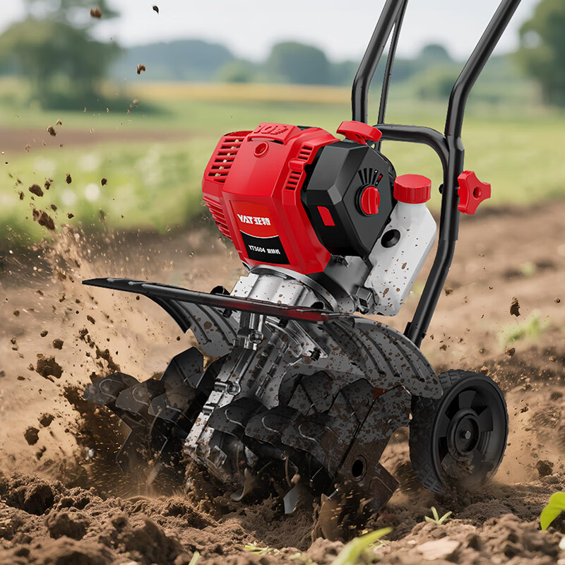 YAT small agricultural ditching and weeding gasoline rotary tiller four-stroke micro tiller loose soil tiller 6-knife pulley