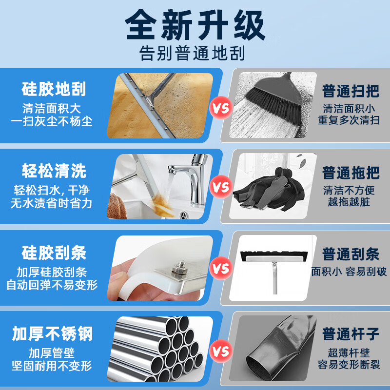 Jiang Tingke floor scraper, floor wiper, wiper blade, water pusher, hotel bathroom floor cleaning and sweeping artifact, soft glue close to the ground cleaning supplies, large water scraper 60CM