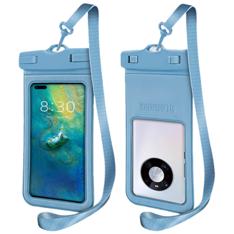 99% new four-leaf heart mobile phone waterproof bag with touch screen large waterproof case dustproof lanyard rafting mountain climbing hot spring travel takeaway special black