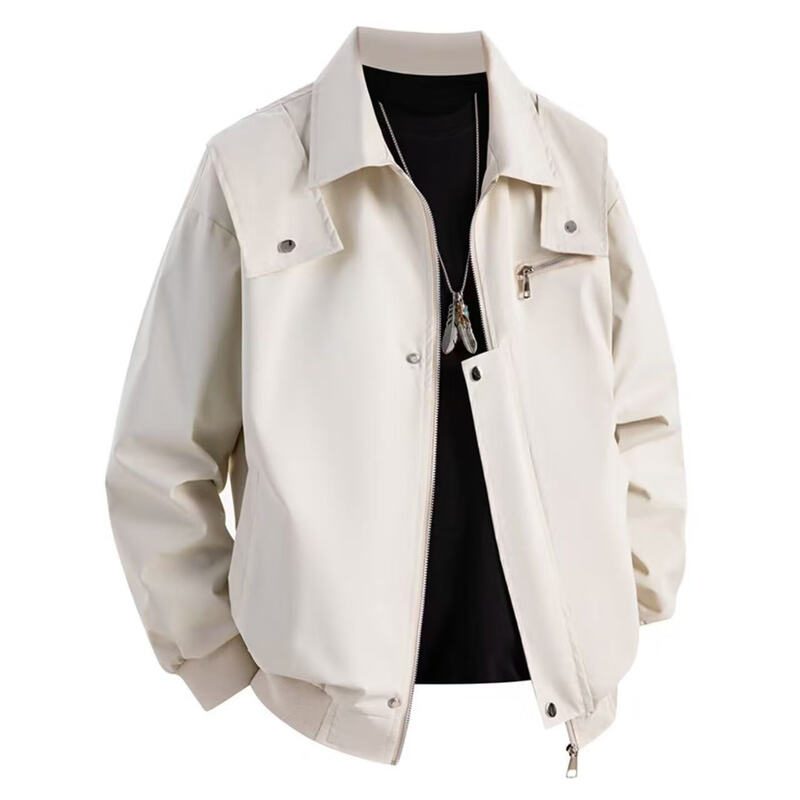 Xingsuyao (xingsuyao) American retro work jacket suit for men and teenagers complete set with jeans men's trendy three-piece cotton set H466 black + white long T + K21 jeans black XL recommended 115-135 pounds d