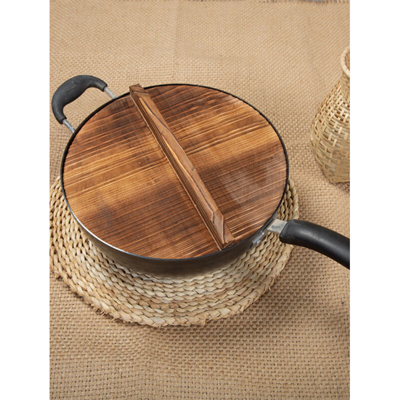 Fat Donglai's same style handmade fir pot lid household wooden pot lid solid wood lid round wok lid large pot lid with water diameter 68 cm
