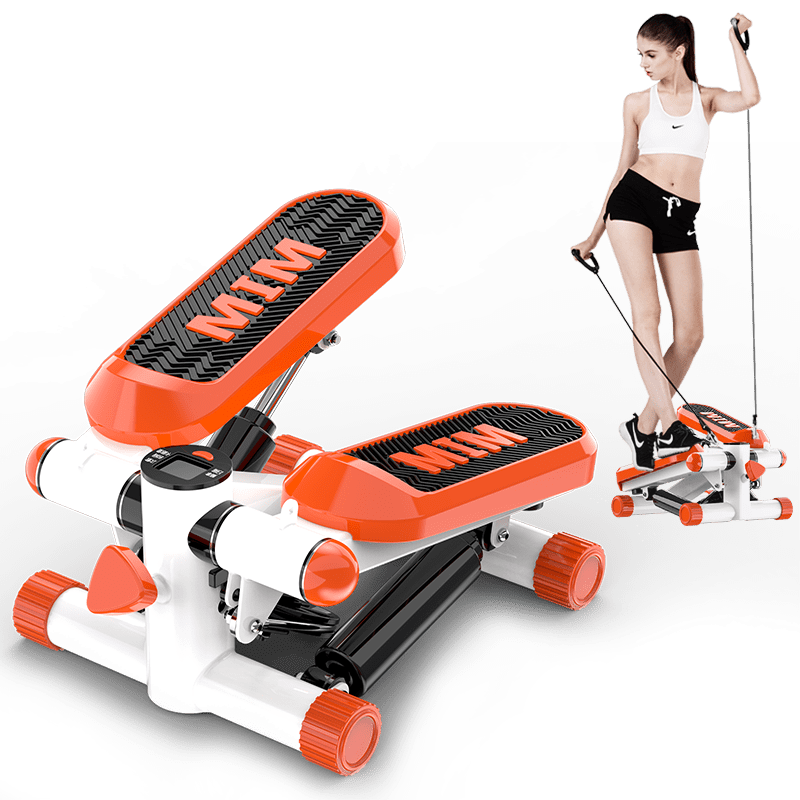 Shantou Lincun small mountain climbing treadmill household multi-functional in-situ stepper and waist twisting sports fitness equipment stepper luxury orange model drawstring + carpet