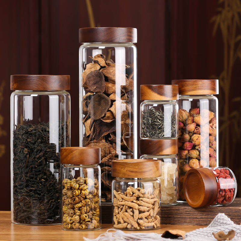 YITELAN inverted leak-proof spiral sealed jar high borosilicate glass storage jar with lid 2 liter tea jar snacks medicinal dry goods storage sealed bottle