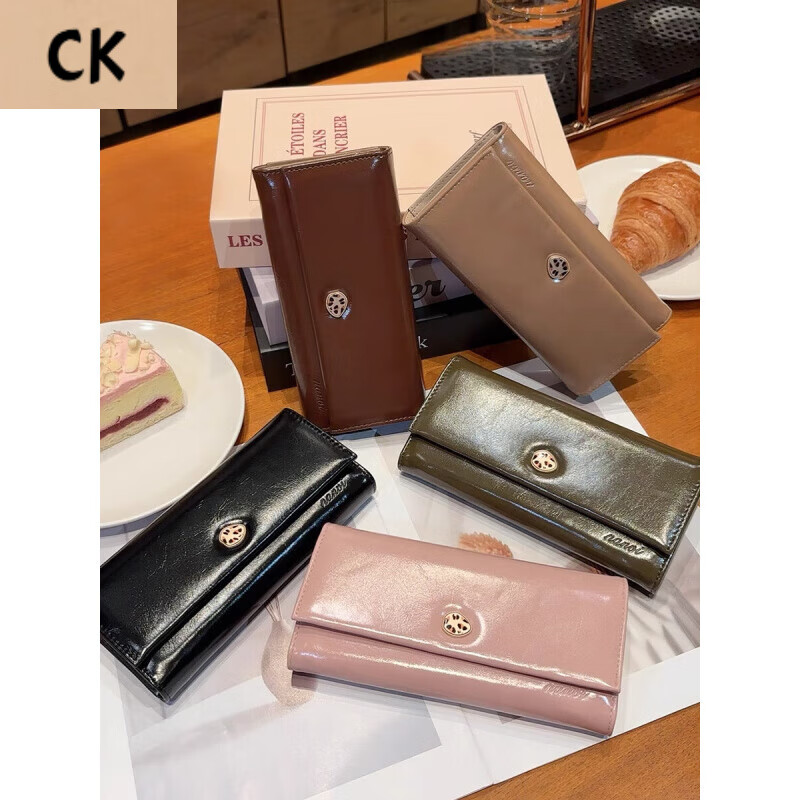 CHLING KAYAN Small ck women's bag ONISM STUDIO wallet women's long 2025 spring and summer new retro niche design mobile phone brown