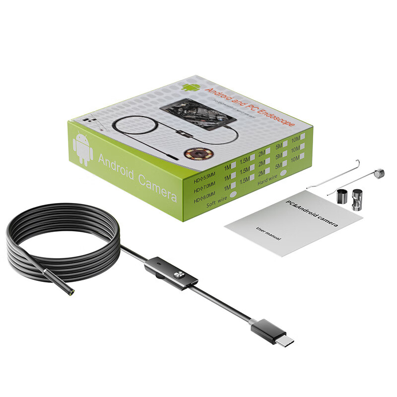 Minggu Type-C Direct Connect Camera HD Industrial Endoscope Mobile Phone Waterproof Endoscope 5.5mm 2m Hard Wire Android Special