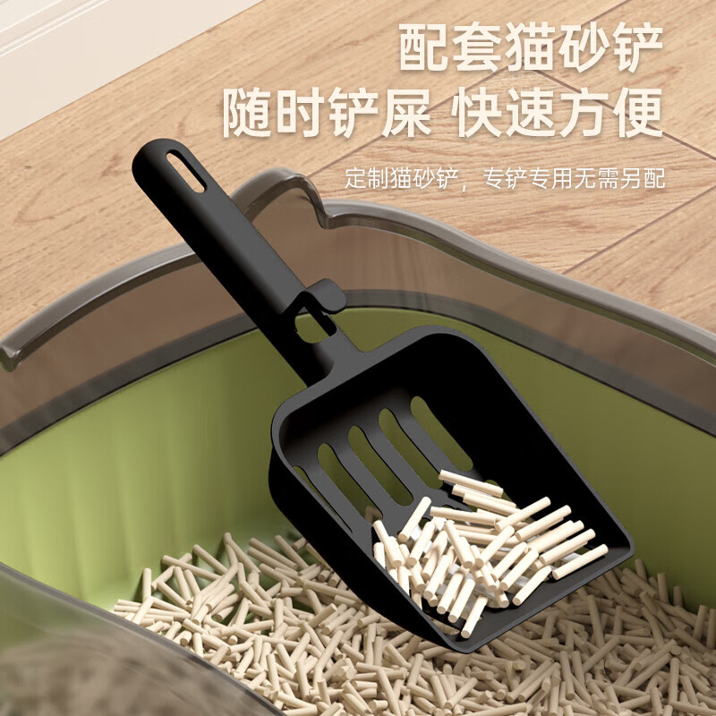 Luyou cat litter box extra large anti-splash extra large anti-odor waterproof semi-enclosed small storage rack fully open extra large gray cat litter box