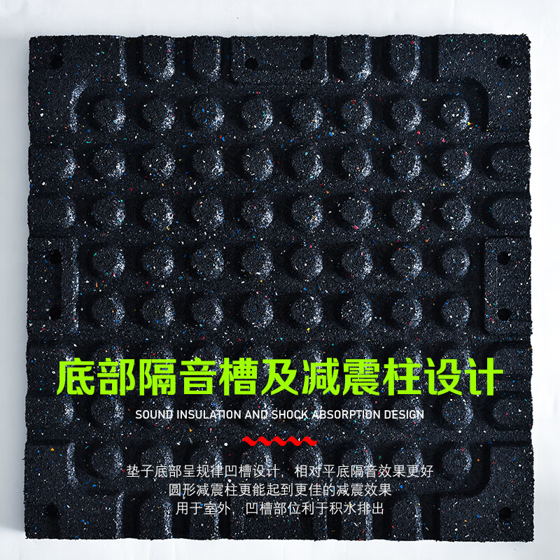 RECHFIT gym rubber floor mats, shock-absorbing, soundproofing, anti-slip, anti-smashing, cushioning floor fitness floor mats, sports floor rubber